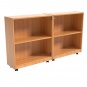 Klapp-Bibliotheks-Regal,  92 cm hoch, 80x64 cm (B/T), 4 Fächer, abschließbar 